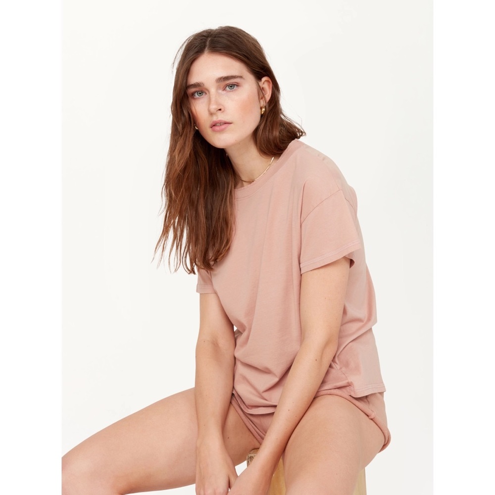 MATE Organic Cotton Raw Neck Boxy Tee (size S)